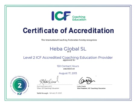 Heba Global Level 2 ICF Certificate Accreditation